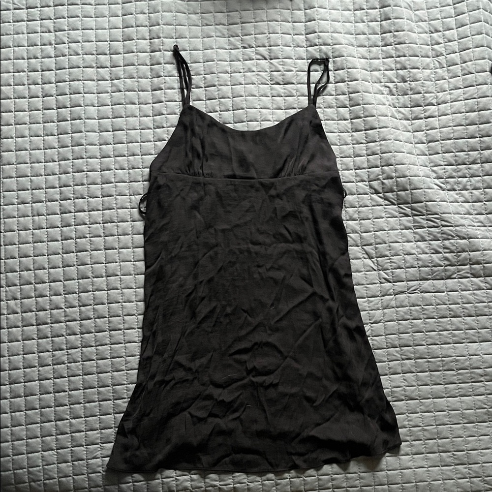Tie side mini slip dress